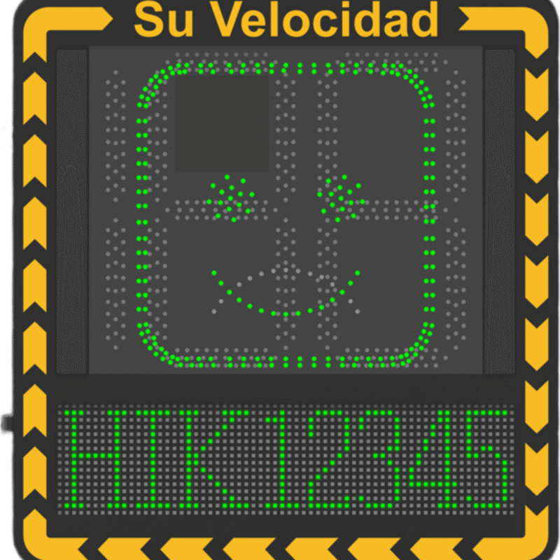 Radar de Velocidad/ Pantalla LED / Detección de Velocidad en Tiempo Real / Rango de Detección de 100 m / Hasta 32 Objetivos Detectados / IP66 / Compatible con Wi-Fi y Ethernet