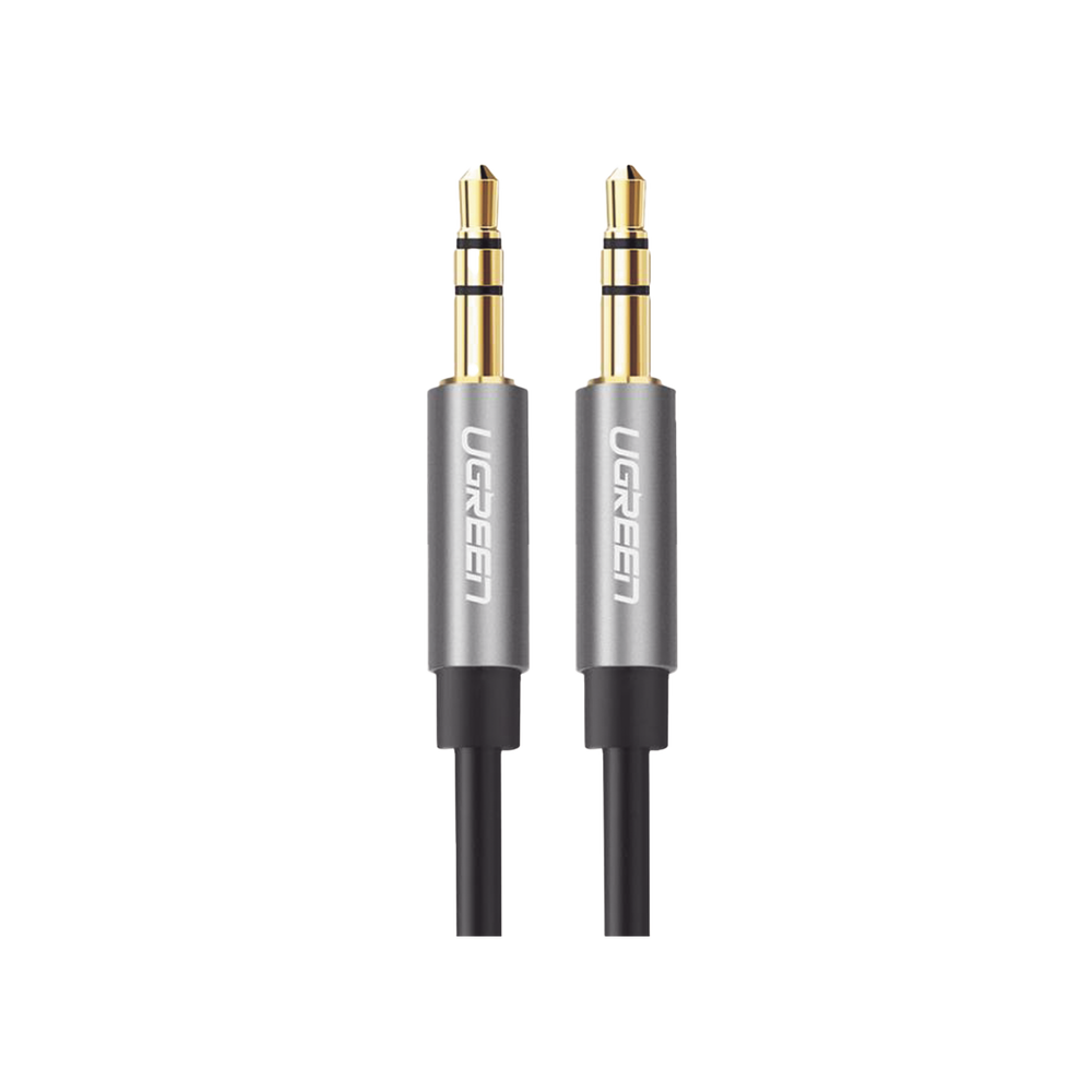 Cable Auxiliar 5 Metros / Conector 3.5mm a 3.5mm / Macho a Macho / Cubierta de TPE / Carcasa de Aluminio / Color Negro