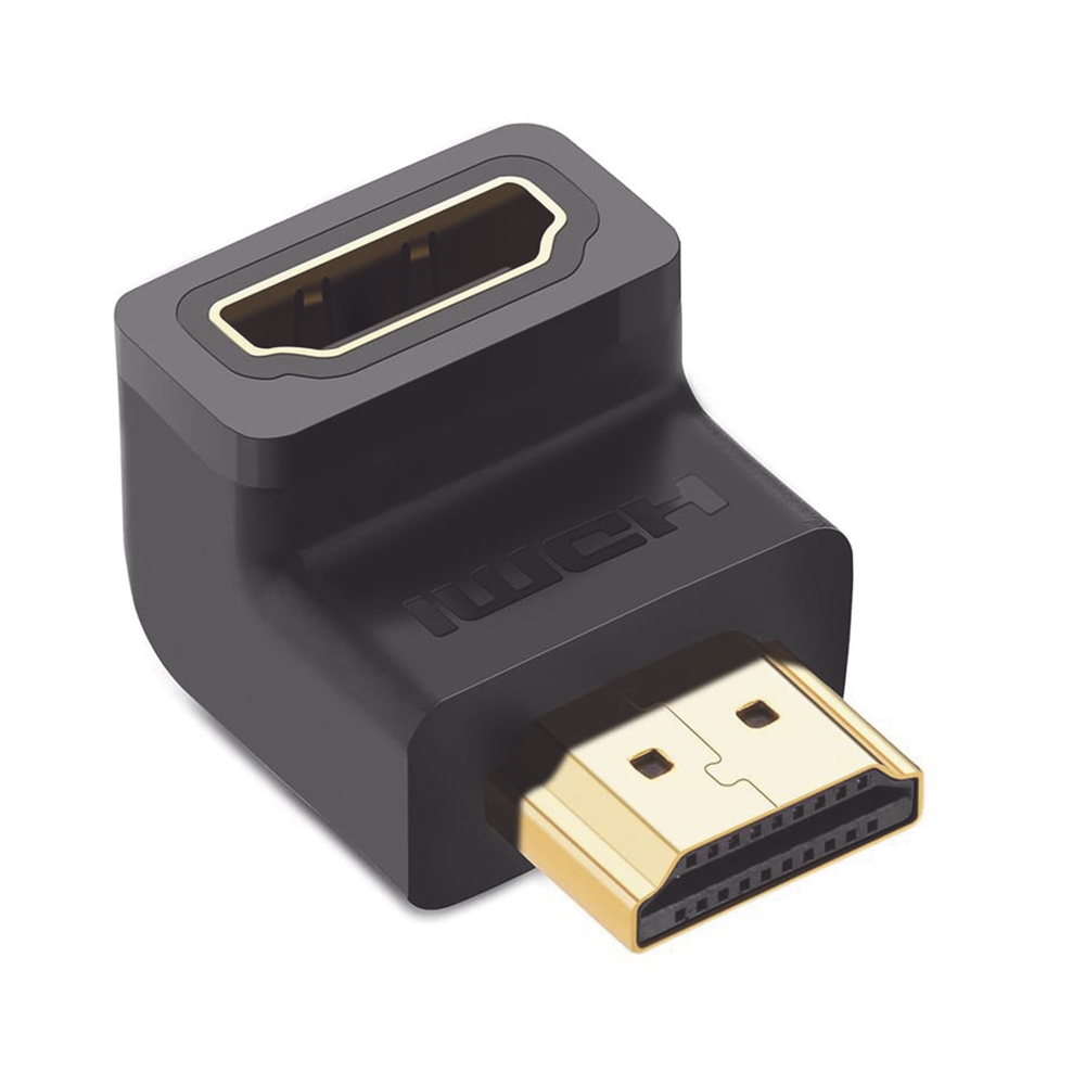 Adaptador HDMI de 90 Grados Macho a Hembra / Hacia Abajo / HDMI 2.0 4K@60Hz / Proporciona Flexibilidad Sin Doblar los Cables HDMI