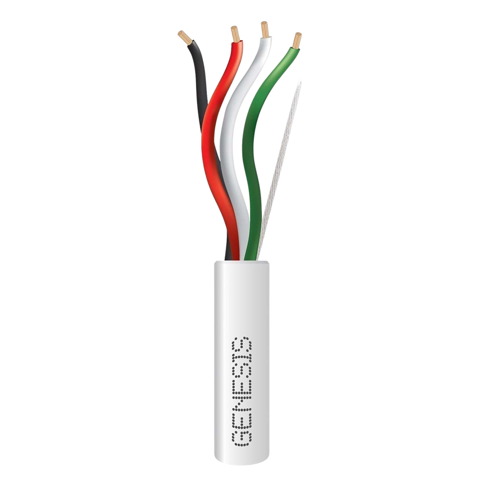 Bobina de 152 Metros / Cable de Cobre / 4 x 18 AWG / Riser / Color Blanco / Para Aplicaciones de Alarmas de Intrusión/Control de Acceso/ Automatización / Interfonos y Tv Porteros