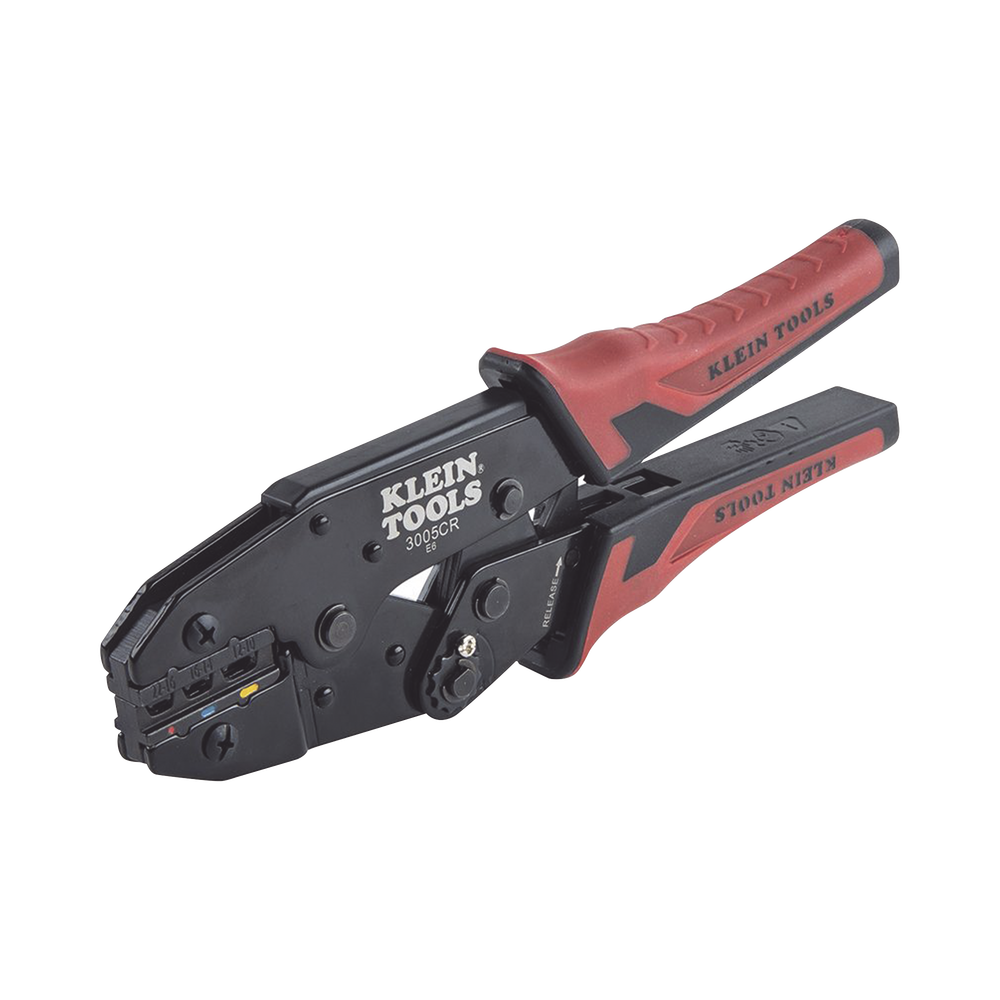 Pinza Ponchadora para Terminales con Aislamiento en Cable de Cobre Sólido y Trenzado de 10-22 AWG.