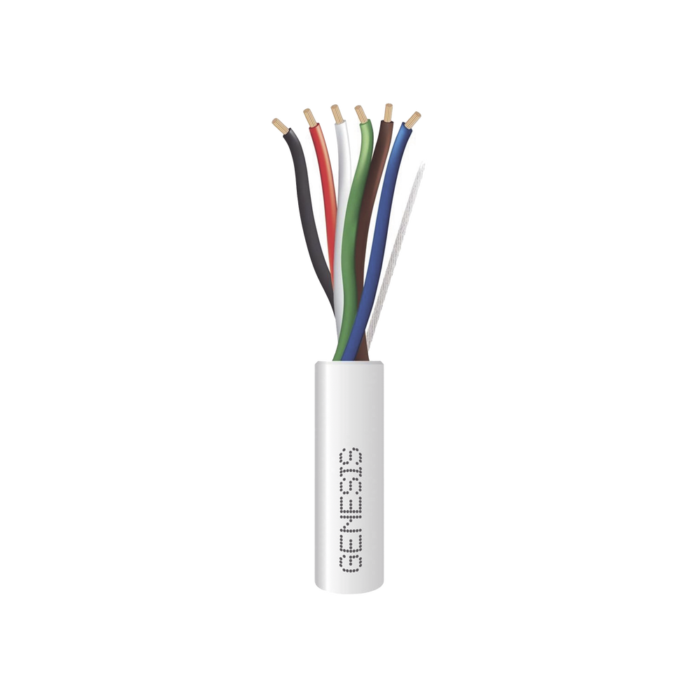 Carrete de 305 Metros / Cable de Cobre / 6 x 18 AWG  / Plenum / Para Interior / Color Blanco / Para Aplicaciones de Alarmas de Intrusión/Control de Acceso/ Automatización / Interfonos y Tv Porteros