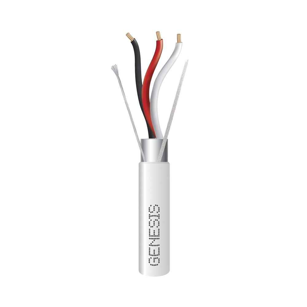Bobina de 305 Metros (1000 Pies) de Cable 3 x 18 AWG / Plenum / BLINDADO / Tipo FPLP, CMP, CL3P / Color Natural / Para Aplicaciones en Sistemas de Seguridad, Audio, Control y Otras Aplicaciones