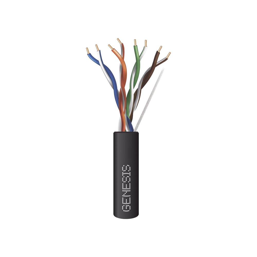 Bobina de Cable de 305 Metros (1000 Pies) / UTP Cat6 PLENUM / Color Negro / UL, CMP SPNLS / Probado a 350 MHz / Aplicaciones de CCTV / Redes de Datos / IP Megapixel / Control RS485