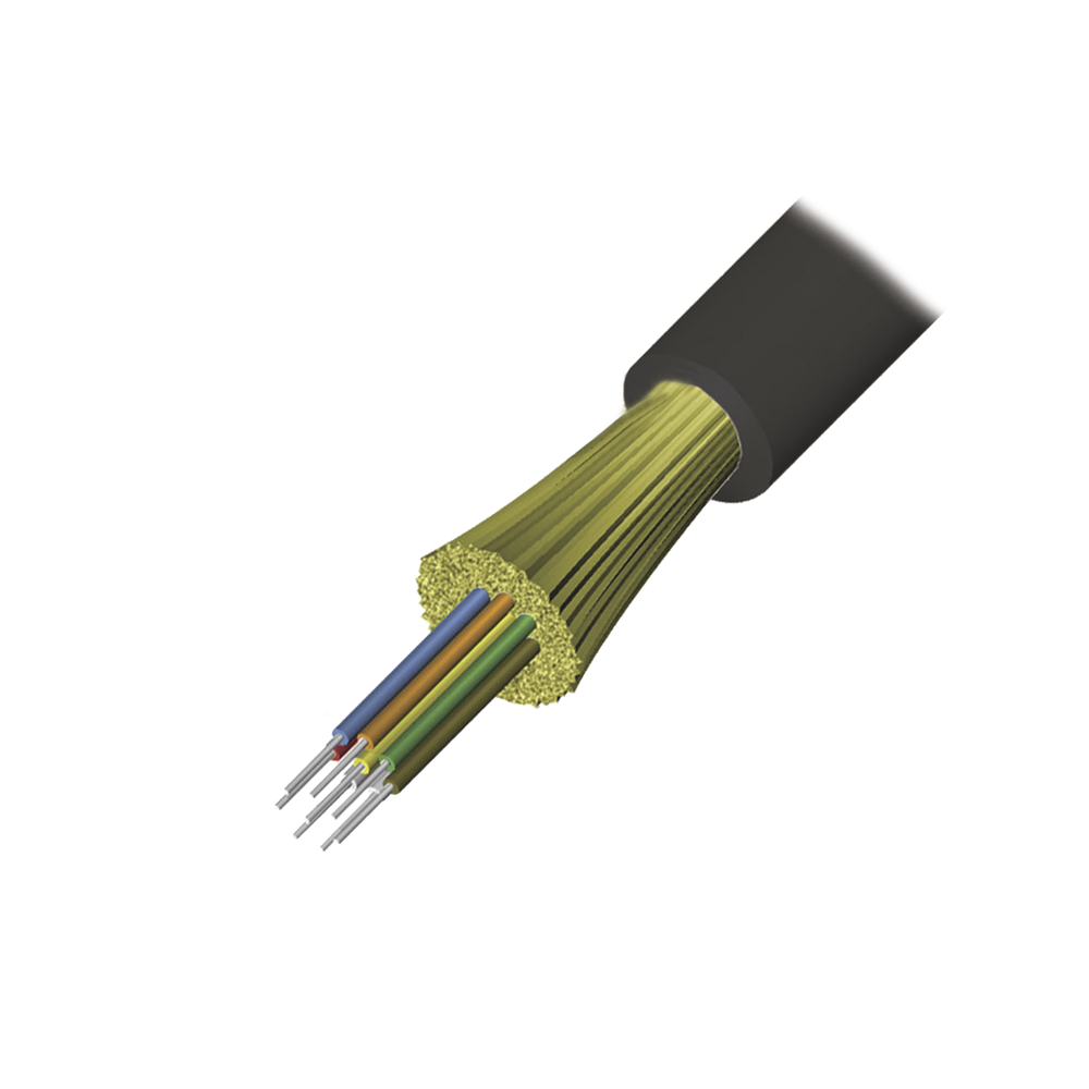 Cable de Fibra Óptica de 12 Hilos, Interior/Exterior, Tight Buffer, No Conductiva (Dieléctrica), Plenum, Monomodo OS2, 1 Metro (3.28 Pies)