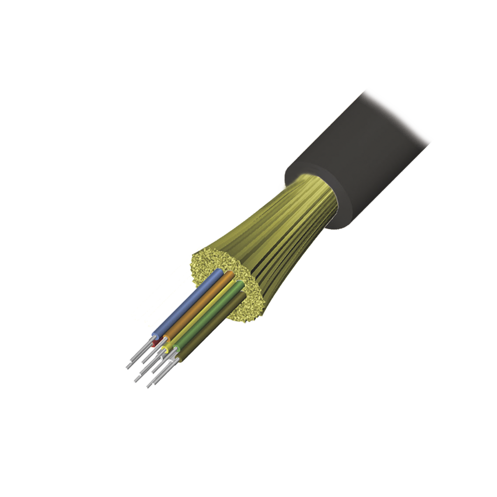 Cable de Fibra Óptica de 6 Hilos, Interior/Exterior, Loose Tube, No Conductiva (Dieléctrica), LS0H, Monomodo OS1/OS2 9/125, 1 Metro (3.28 Pies)