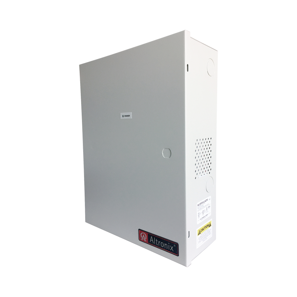 Fuente de poder ALTRONIX de 12/24 Vcc @ 6 Amper, con capacidad de batería de respaldo, requiere batería, 8 salidas, con voltaje de entrada de 115 Vca