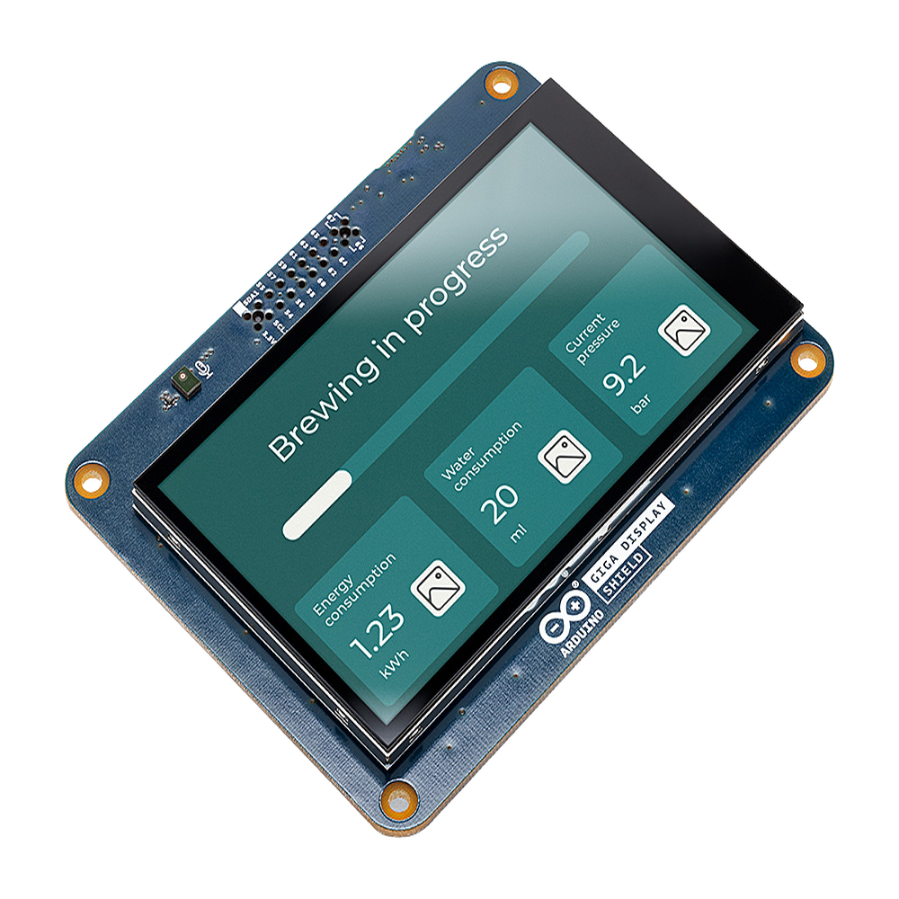 Shield Display Táctil Arduino GIGA / Pantalla TFT 3.97" 480x800 / Touch Capacitivo 5 Puntos / IMU 6 Ejes BMI270 / Micrófono Digital MEMS / LED RGB / Compatible GIGA R1 WiFi