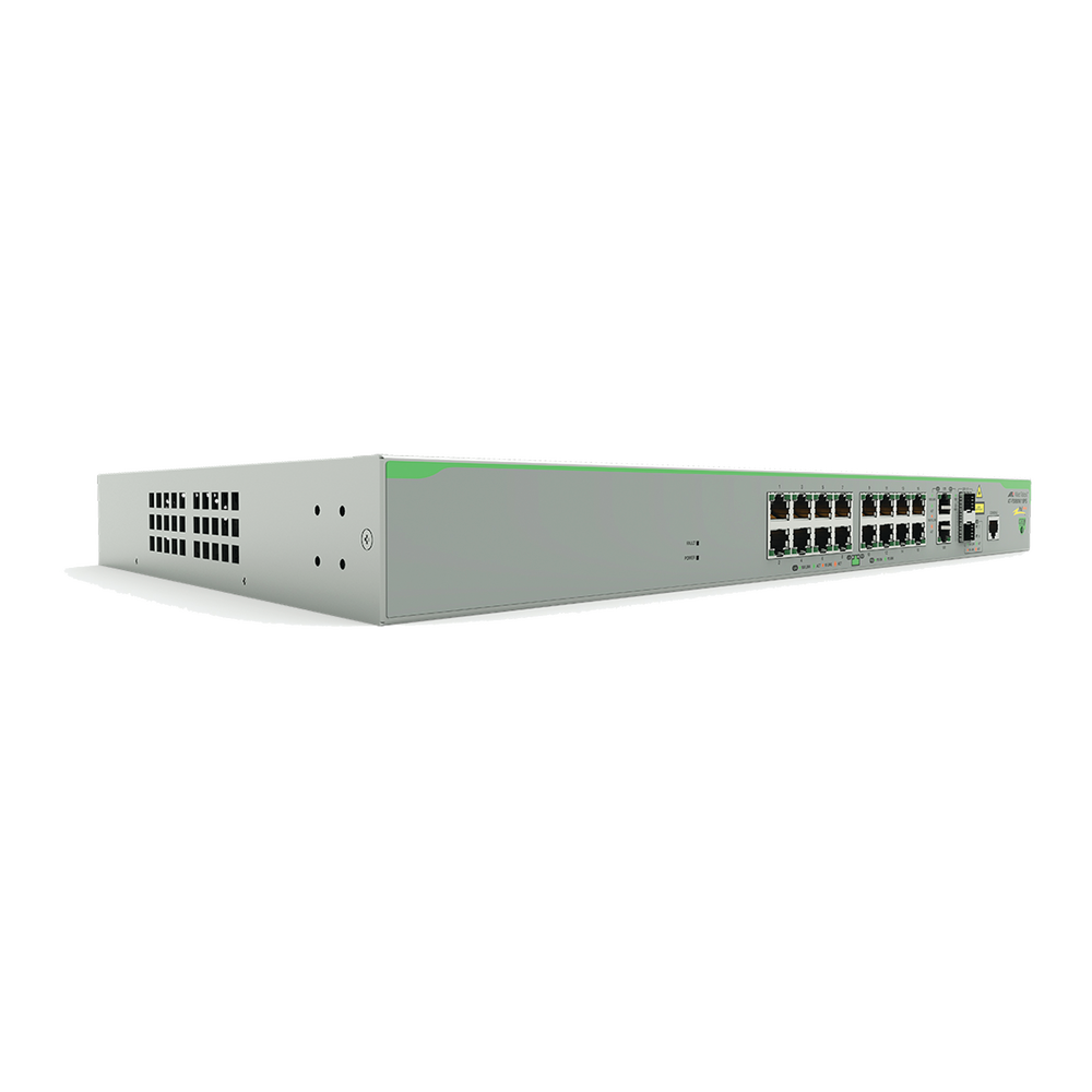 Switch PoE+ Administrable CentreCOM FS980M, Capa 3 de 16 Puertos 10/100 Mbps + 2 puertos RJ45 Gigabit/SFP Combo, 250W