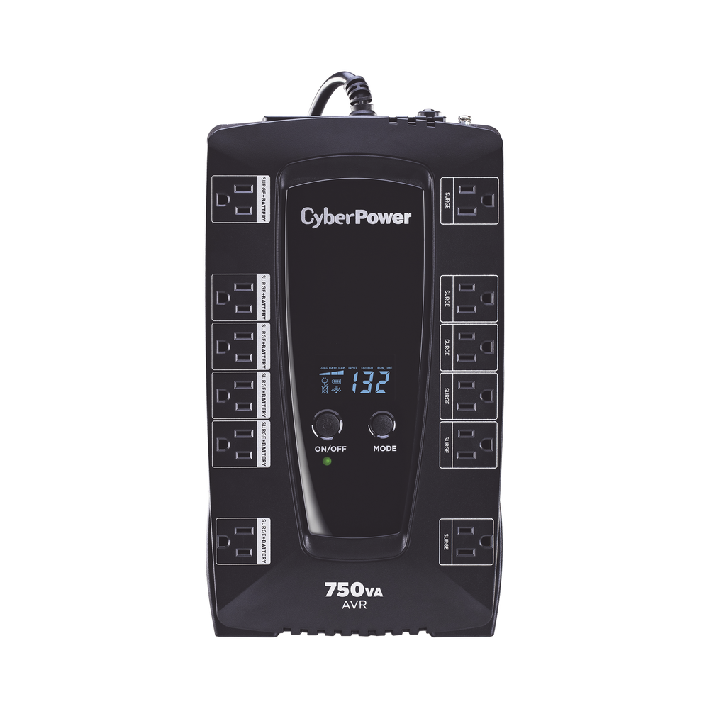 UPS de 750 VA/450 W, TopologÃ­a LÃ­nea Interactiva, Entrada 120 Vca NEMA 5-15P, Tipo Gabinete Compacto, Con 12 Tomas NEMA 5-15R