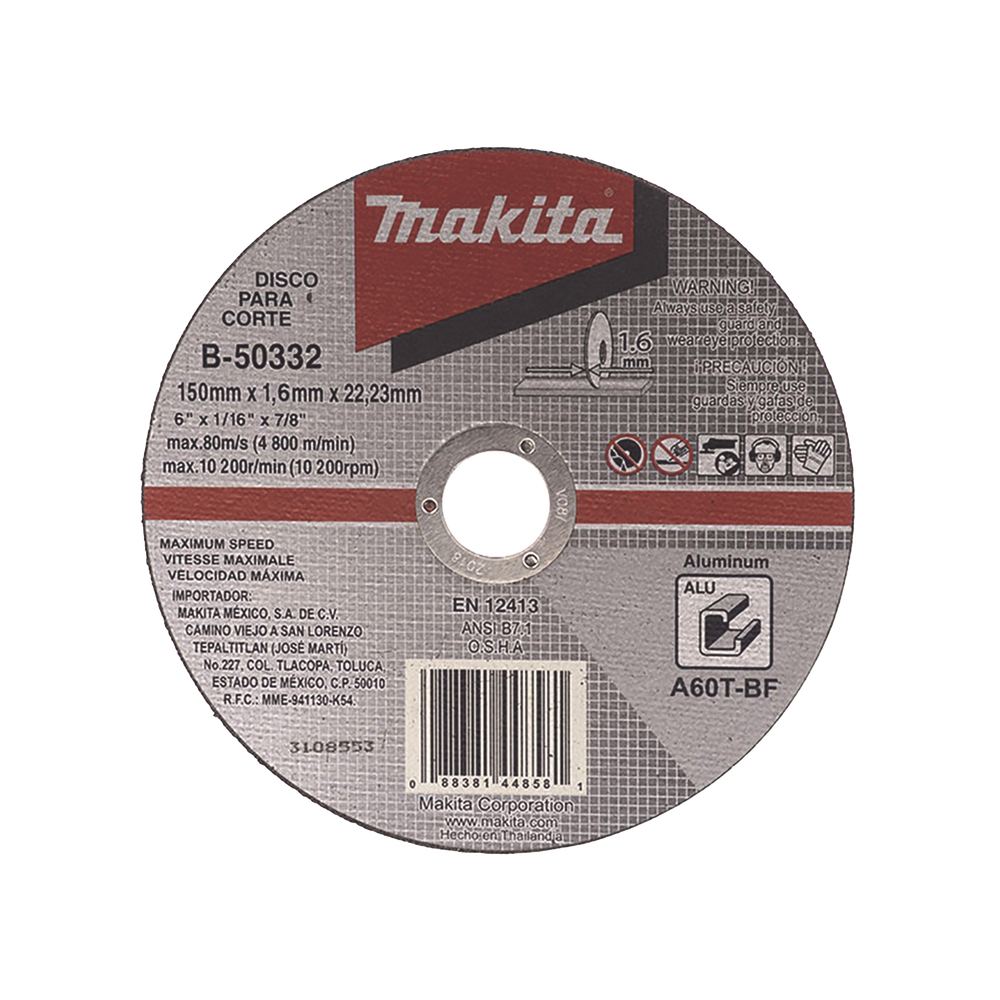 Disco de corte para Aluminio de 4 1/2"