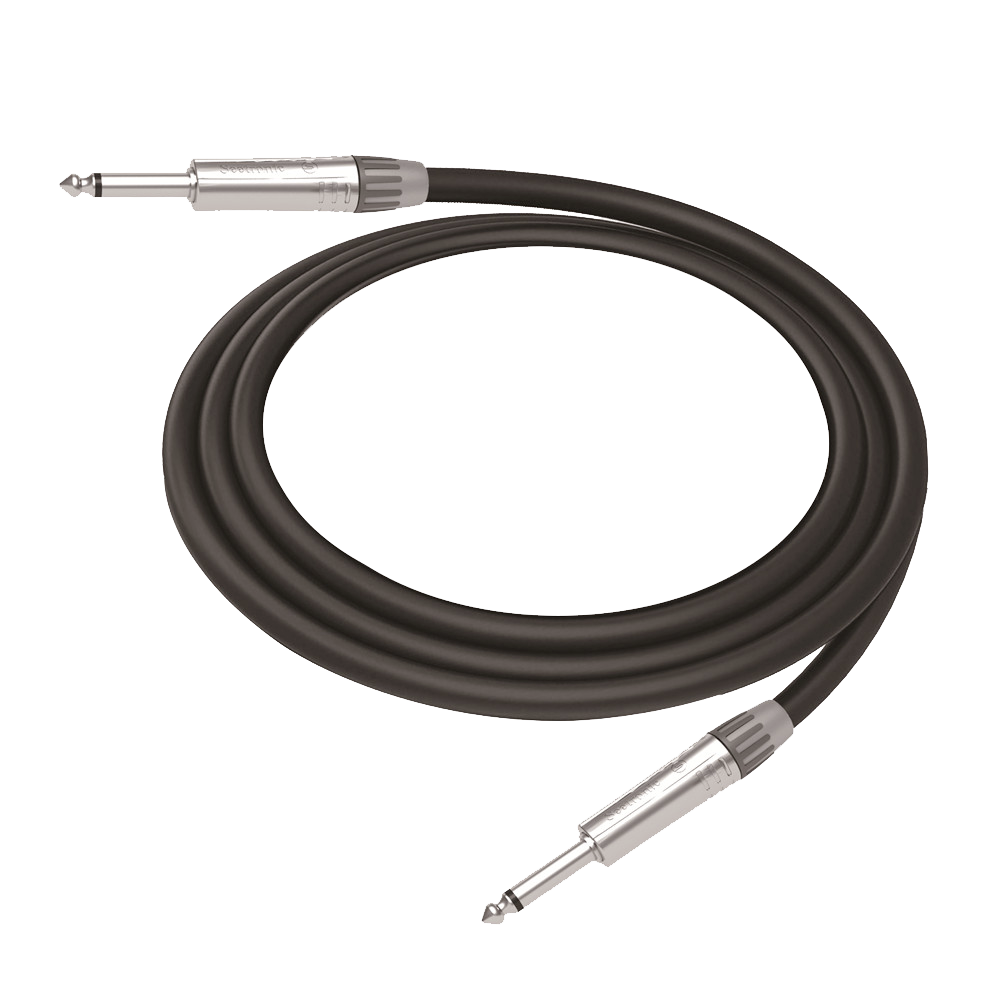 Cable de Audio | Plug 1/4 in a Plug 1/4 in Mono | Carcasa Cromada | Conectores Seetronic | Ideal para Instrumentos | Longitud 3m