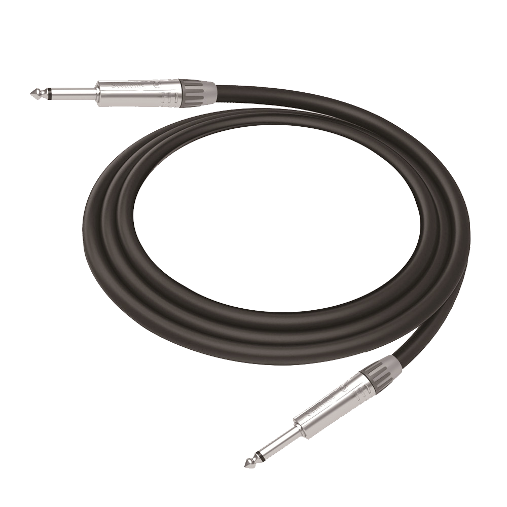 Cable de Audio | Plug 1/4 in a Plug 1/4 in Mono | Carcasa Cromada | Conectores Seetronic | Ideal para Instrumentos | Longitud 5m