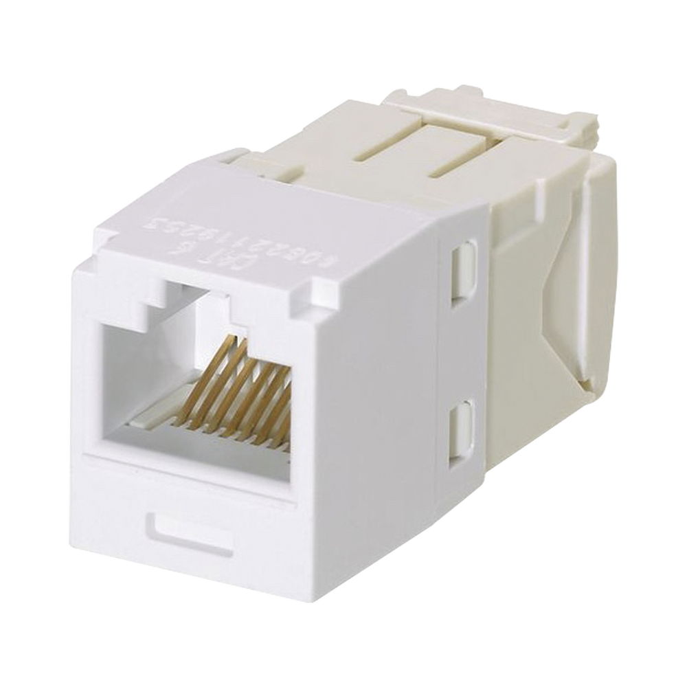 Conector Jack RJ45 Estilo TG, Mini-Com, Categoría 6, de 8 posiciones y 8 cables, Color Blanco