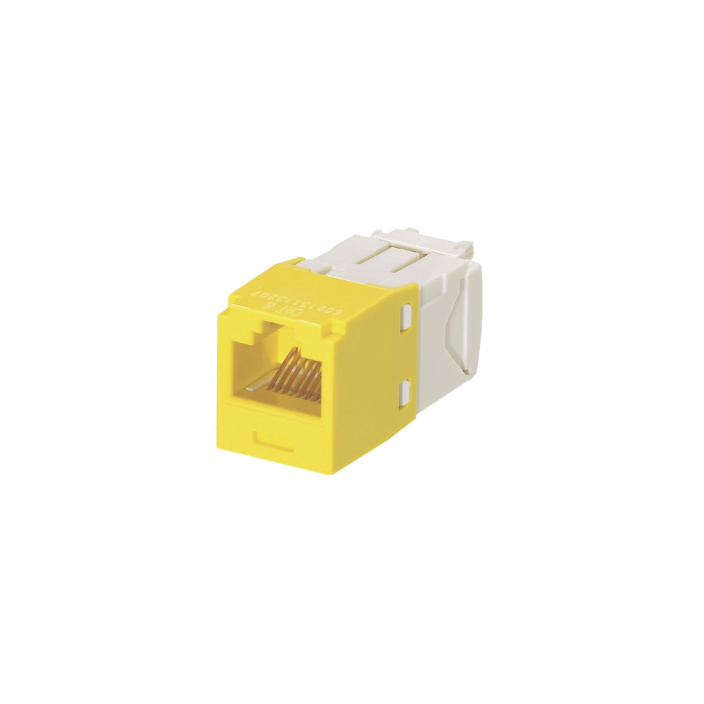Conector Jack RJ45 Estilo TG, Mini-Com, Categoría 6, de 8 posiciones y 8 cables, Color Amarillo