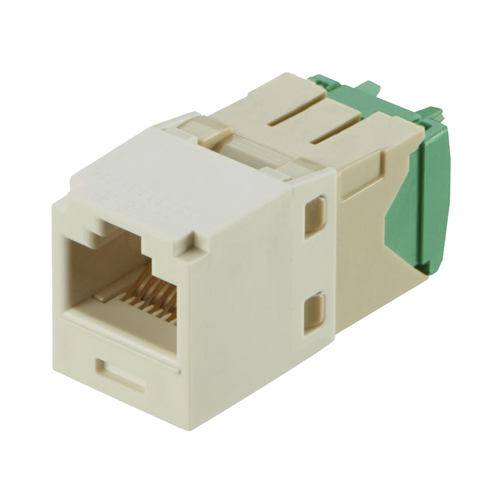Conector Jack RJ45 Estilo TG, Mini-Com, Categoría 6, de 8 posiciones y 8 cables de Calibre 28/30 AWG, Color Blanco