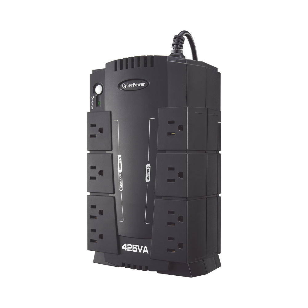 UPS de 425 VA/255 W, Topología Standby, Entrada 120 Vca NEMA 5-15P, Tipo Gabinete Compacto, Con 8 Tomas NEMA 5-15R