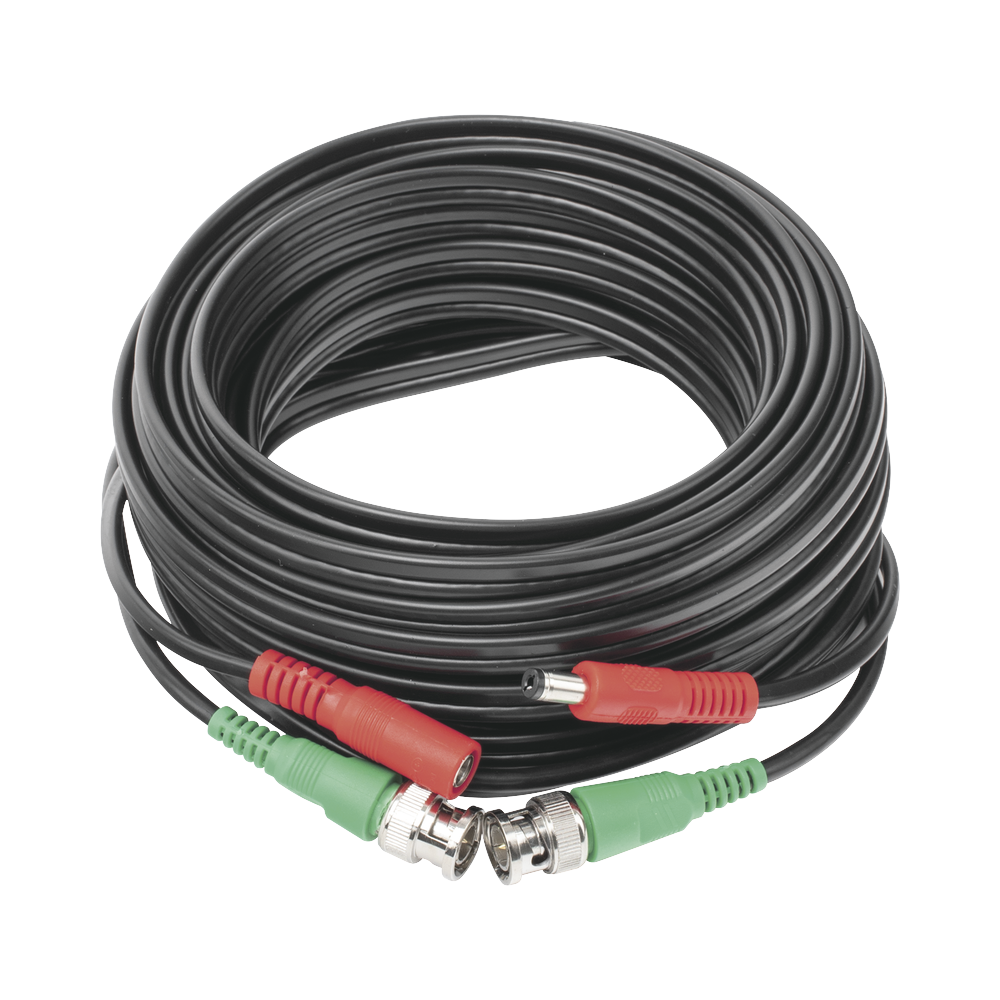 Cable Coaxial (BNC RG59) + Alimentación / SIAMES / 10 Metros (32.81 Pies) / Aleación Cobre + Aluminio CCA / Para Cámaras 4K / Uso Interior y Exterior