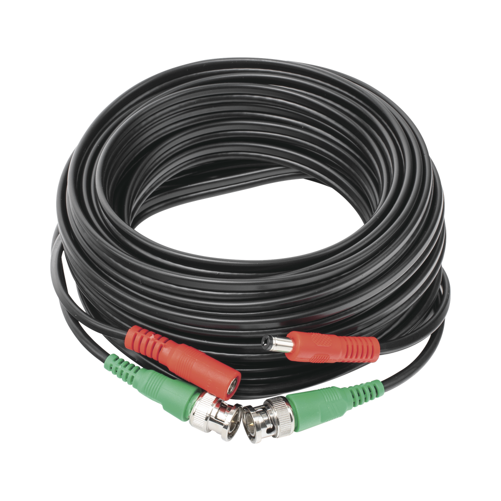 Cable Coaxial (BNC RG59) + Alimentación / SIAMES / 10 Metros (32.81 Pies) / 100% Cobre / Para Cámaras 4K / Uso Interior y Exterior