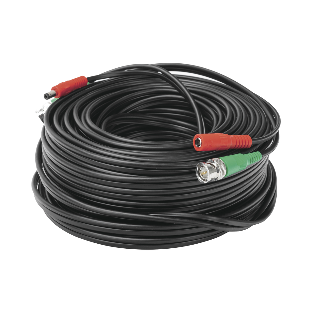 Cable Coaxial (BNC RG59) + Alimentación / SIAMES / 30 Metros (98.43 Pies) / 100% COBRE / Para Cámaras 4K / Uso Interior y Exterior