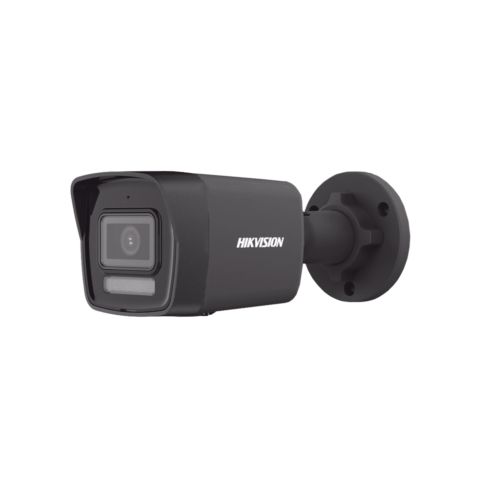 [Dual Light] Bala IP 4 Megapixel / Color Negro /  Lente 2.8 mm / 30 mts IR + 30 mts Luz Blanca / Micrófono Integrado / ACUSENSE Lite / Exterior IP67 / H.265 / PoE  / Micro SD