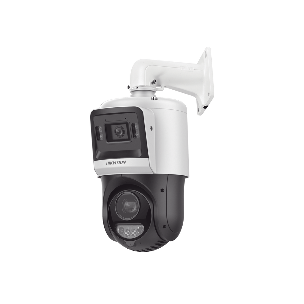 [TandemVu] Domo PTZ IP 4 Megapixel + CÃ¡mara Fija 4 Megapixel / 15X Zoom / 100 mts IR + 30 mts Luz Blanca / IP67 / ACUSENSE / PoE+ / 2 MicrÃ³fonos Integrados y Bocina / Alerta Audible y Luz Estroboscopica / Alarmas I/O / DARKFIGHTER / Micro SD