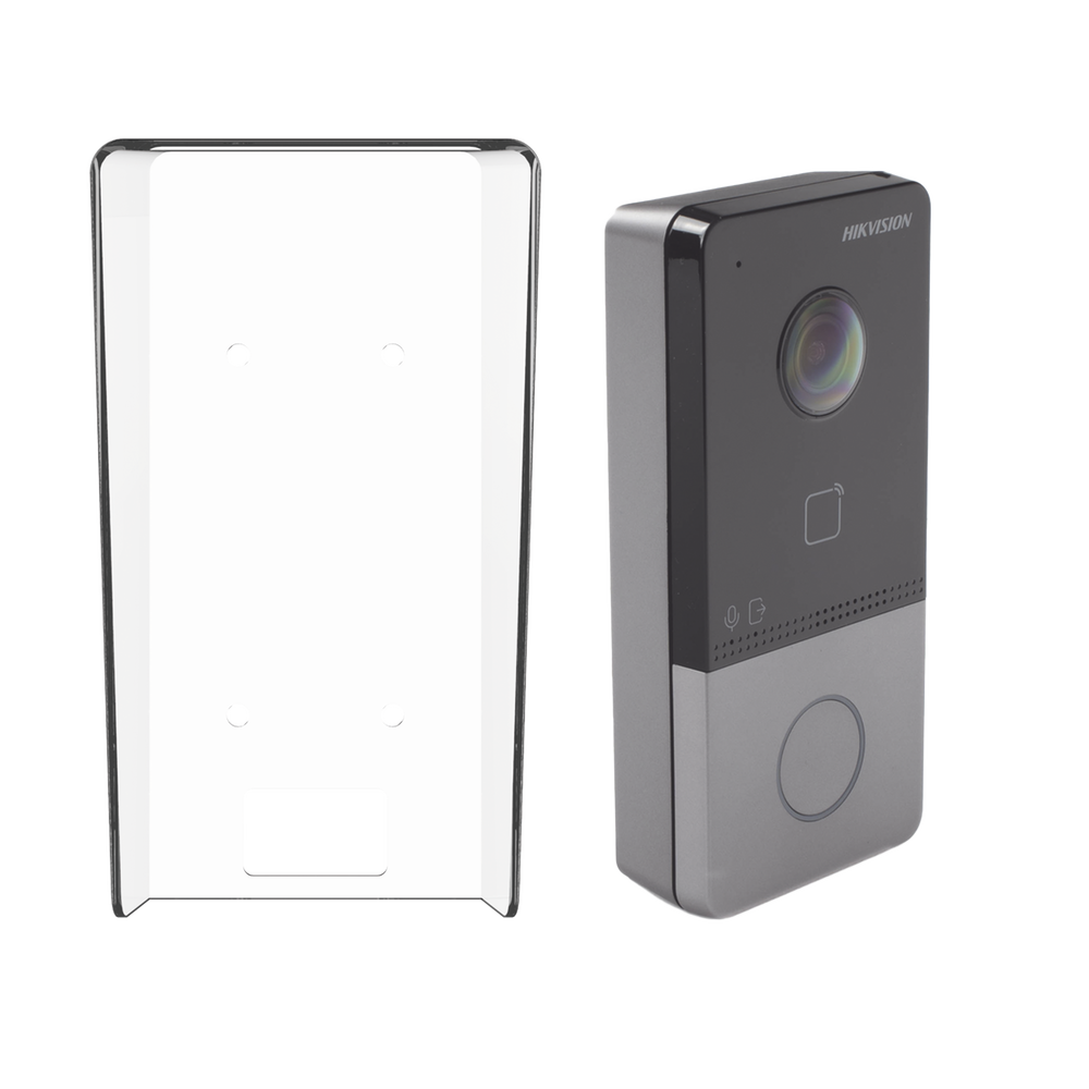 Kit Videoportero IP + Carcasa protectora 2 Megapixel  / PoE Estandar / IP65  / Apertura desde Hik-connect / Soporta 1 Departamento y Hasta 6 Monitores / Soporta Tarjetas Mifare / 1 Salida Relay