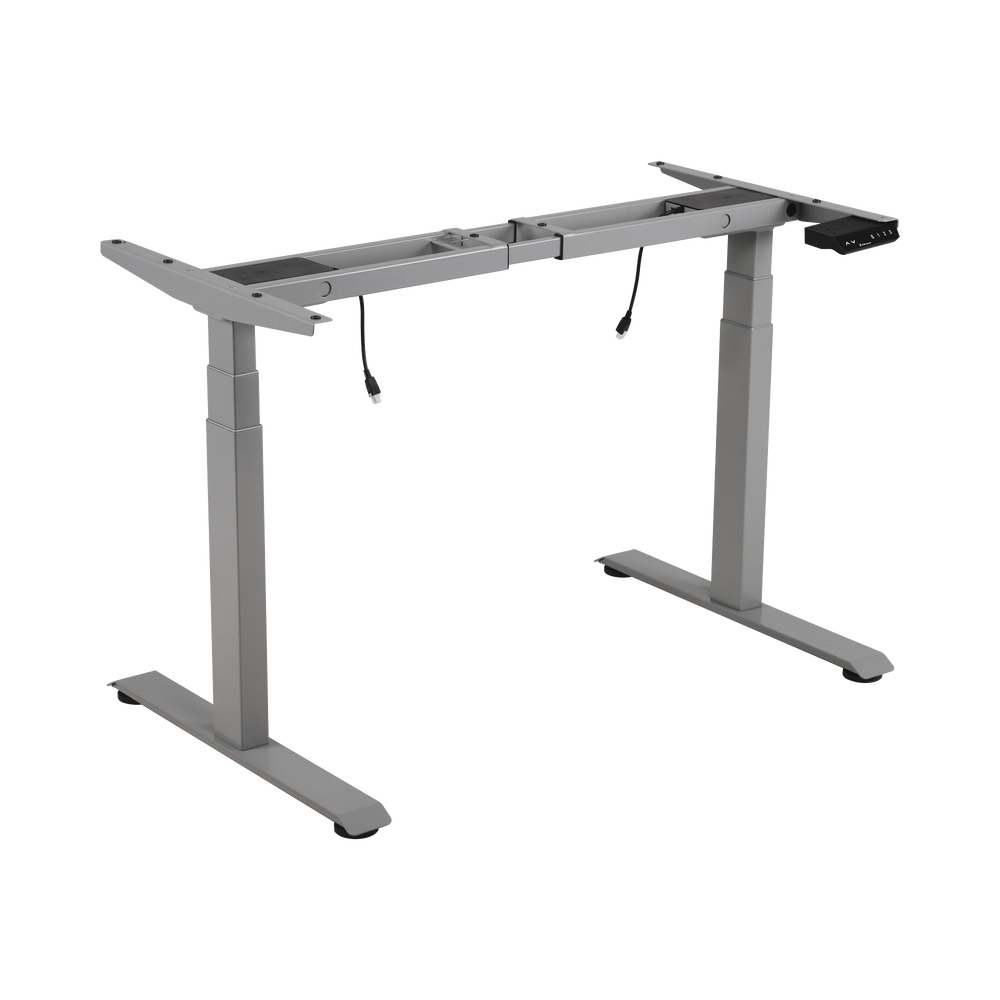 Base de Escritorio Motorizado Profesional / Altura Ajustable 60-125cm / Estructura Estable / Funcionamiento Suave / 3 Preset de Posiciones / Color Gris / Soporta hasta 100Kg de carga