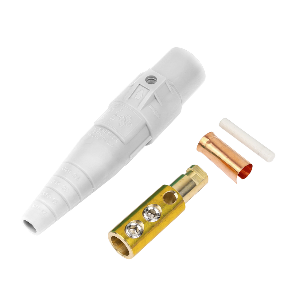 Conector Macho Camlock / 400 Amperes / 600V AC / Sección Cable 50-95 mm² / Abrazadera Compresión / Plástico Ingeniería / Múltiples Colores