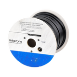 Bobina de Cable de 305 Metros (1000 Pies) Cat5e, Aleación de Cobre y Aluminio (CCA), Color Negro, Uso Intemperie, Doble Forro