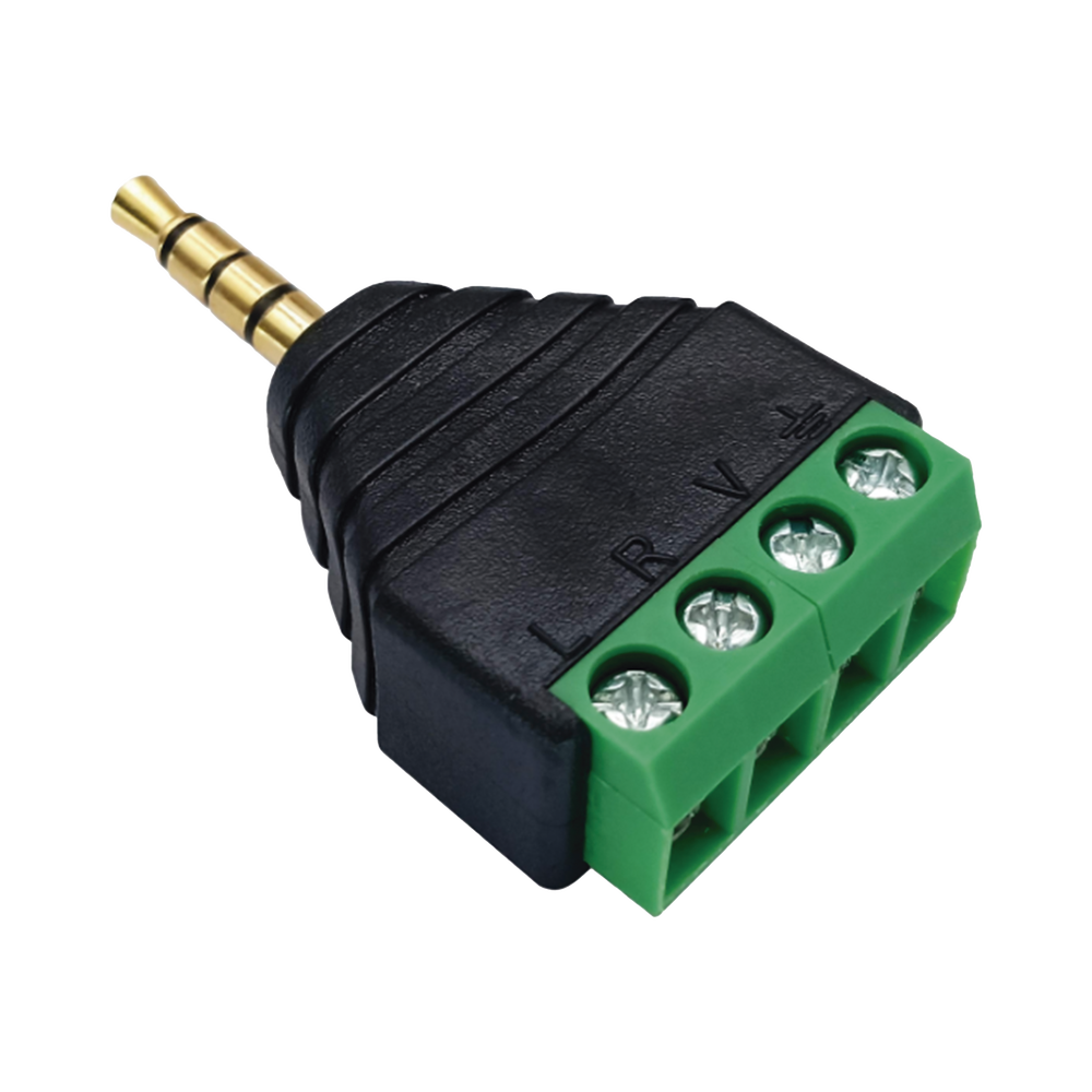 Conector de audio de 3.5mm macho a terminal de tornillo de 4 pines