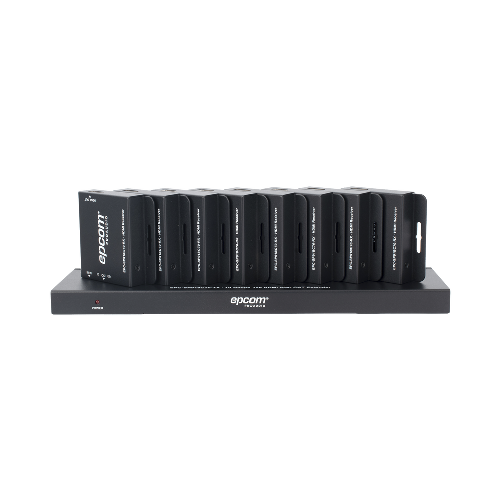 Splitter HDMI 1x8 | Extensor HDMI | 4K@30Hz 40m | 1080p@60Hz 70m | Función PoC |  4:4:4