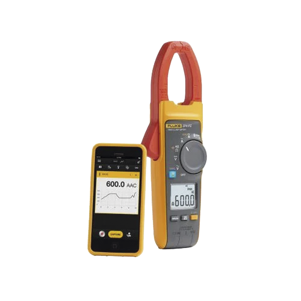 Amperímetro de Gancho 600A Trms CA/CC con FC. Medición con Puntas de Prueba de Tensión CA/CC, Capacitancia, Continuidad y Resistencia