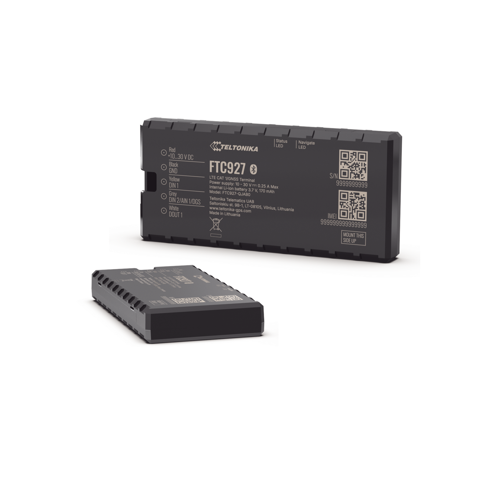 Rastreador GPS Vehicular 4G LTE Cat 1 / Precisión GNSS Mejorada / Dead Reckoning / Bluetooth® 5.4 LE / Conectividad LTE y GSM / Sensores Integrados / Compatibilidad con Beacons y Sensores Externos / Batería de Respaldo 170 mAh