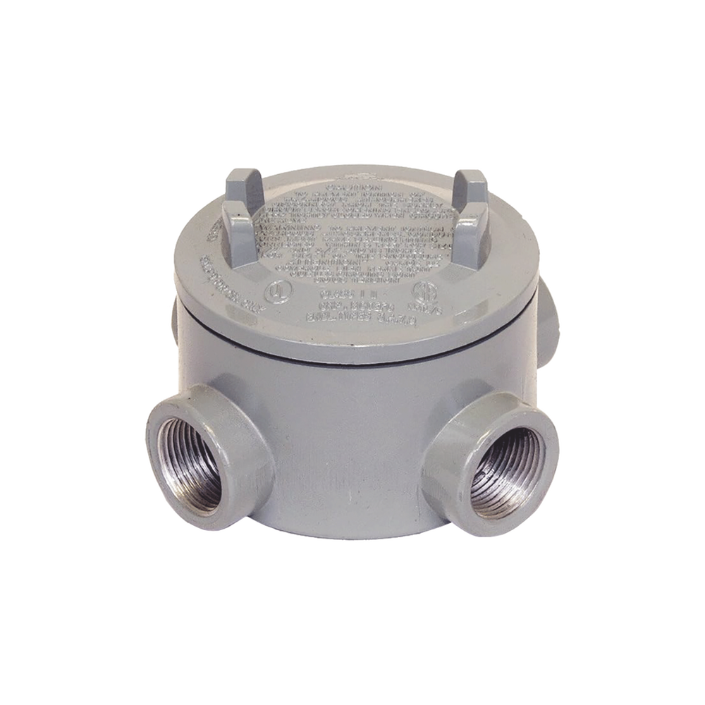 Caja para Áreas Peligrosas con Tapa Tipo GRX de 2" (51 mm) / Con 4 Entradas / Aluminio libre de Cobre.