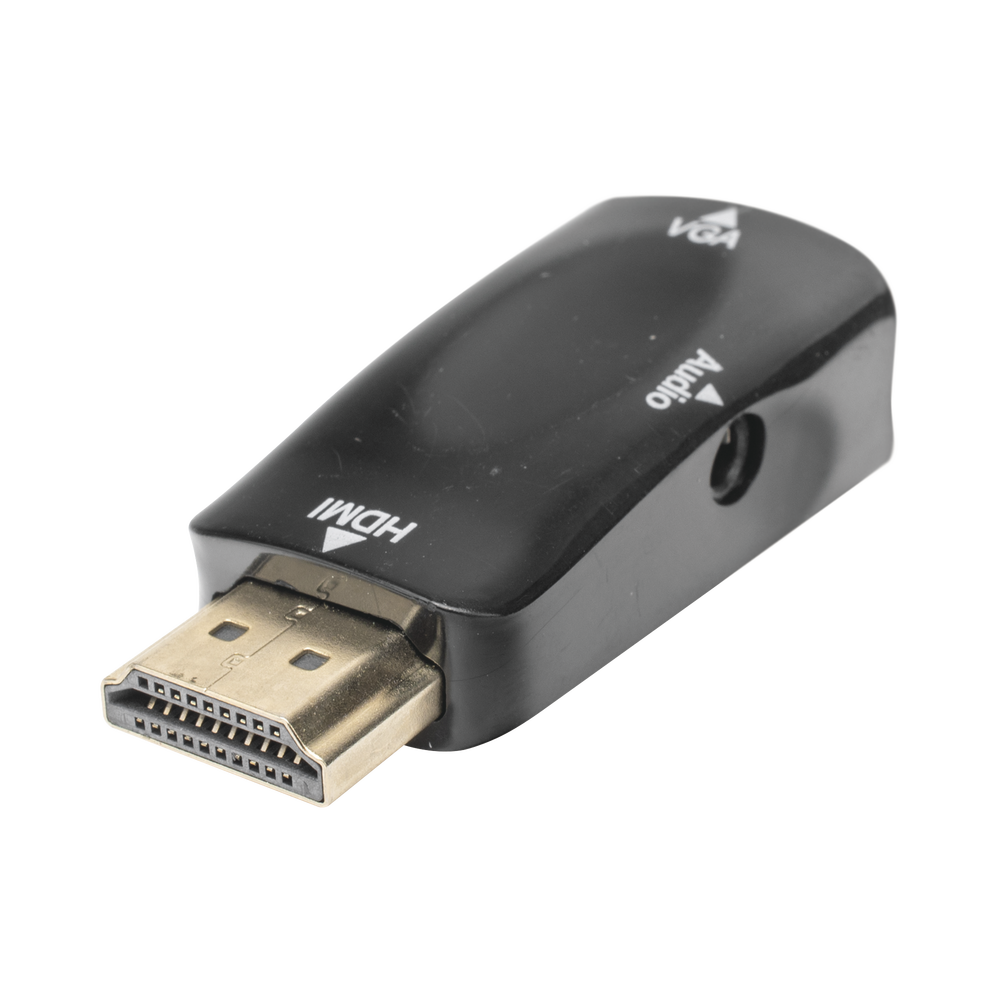 Adaptador (Convertidor) HDMI a VGA  / HDMI Macho a VGA Hembra / ResoluciÃ³n 1920x1080 @ 60Hz  / Adaptador de Audio de 3.5 mm / Chapado en NÃ­quel