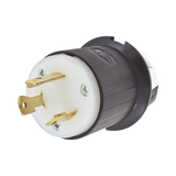 Clavija Industrial con Bloqueo de Media Vuelta / 30 A 125 V CA / 2 Polos 3 Hilos / Color Blanco y Negro / Nema L5-30P.