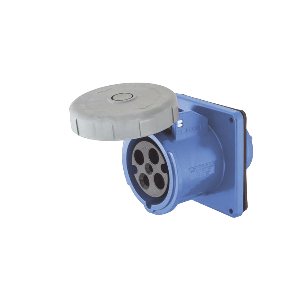 Receptáculo Hembra Pin and Sleeve Trifásico / 60 A 250 VCA 3 Fases / 3 Polos 4 Hilos / Hermético / Grado Industrial.