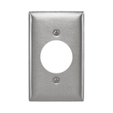 Placa para Receptaculo Sencillo 20 y 30 A de Media Vuelta/ 1.6" (40 mm) / Acero Inoxidable.