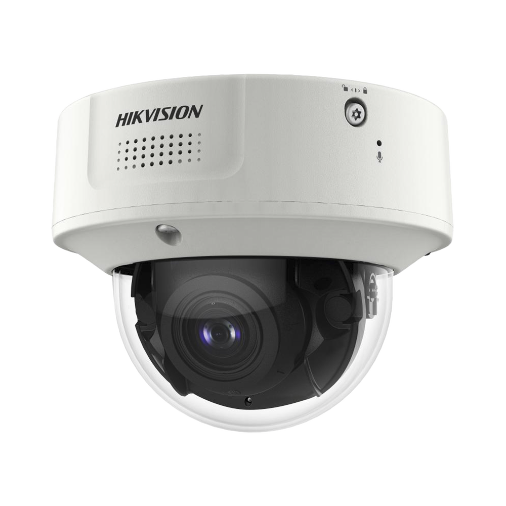 Domo IP 4 Megapixel / Lente Mot. 2.8 a 12 mm 2 / 40 mts IR EXIR / 2 Analiticos Simultaneos / DeepinView / 2 Micrófonos Integrados  / IP67 / IK10 / H.265+ / WDR 150 dB / Captura Facial / Búsqueda por Atributos / Conteo de Personas