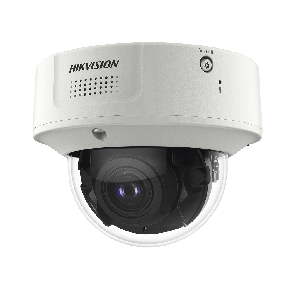 Domo IP 8 Megapixel / Lente Mot. 2.8 a 12 mm /  DARKFIGHTER / WDR 120 dB / IK10 / 30 mts IR / Conteo Facial / Detección Facial / Interior / PoE / Búsqueda por Atributos / Micrófono Integrado / Micro SD