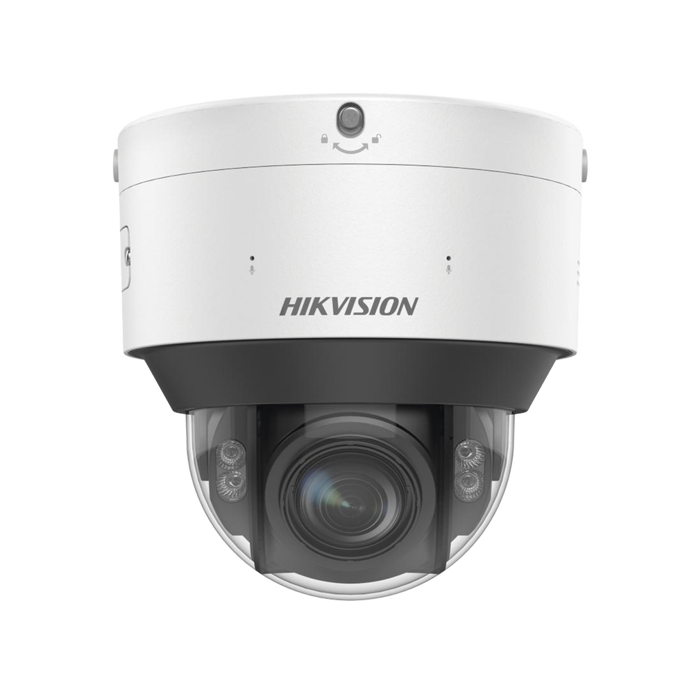 Domo IP 8 Megapixel / Lente Mot. 2.8 - 12 mm / Dual Light (30 mts IR + 30 mts Luz Blanca) / IK10 / IP67 / Reconocimiento Facial / WDR 140 dB / DeepinView / Búsqueda por Atributos / Heat Map / ACUSENSE / DARKFIGHTER S / Audio de Dos Vías
