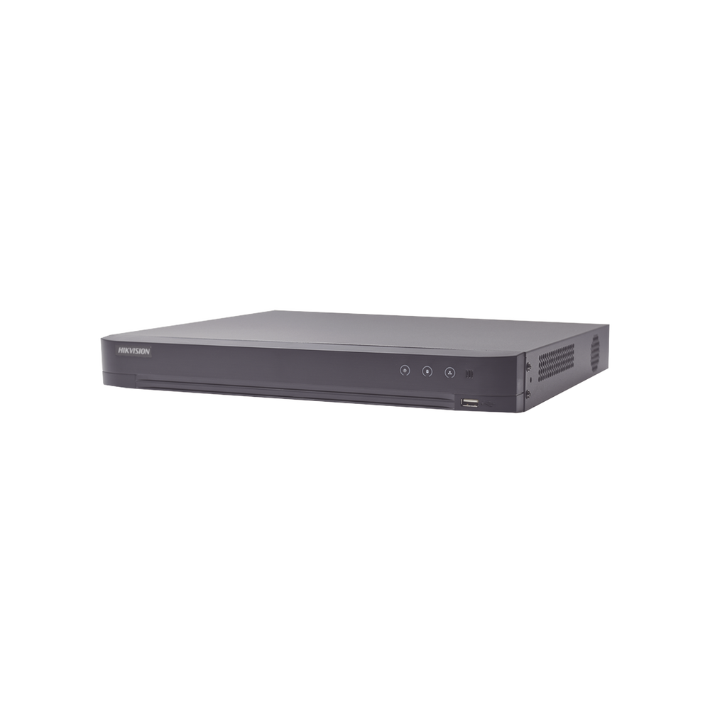 DVR 4 Canales TURBOHD + 4 Canales IP / 8 Megapixel (4K) / Audio de dos vías por Coaxitron / ACUSENSE / Reconocimiento Facial / 1 Bahía de Disco Duro / Salida de Video en 2K / H.265+