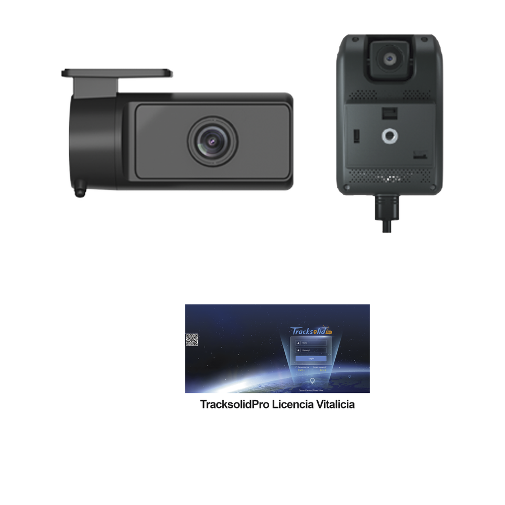 KIT Dashcam con sistema de control ADAS (asistencia de manejo) y Camara de cabina (CI03) / Multiples alarmas /Comunicación dos vías / ideal para flotas vehiculares / Facil instalacio / Incluye licencia vitalicia plataforma TrackSolidPro
