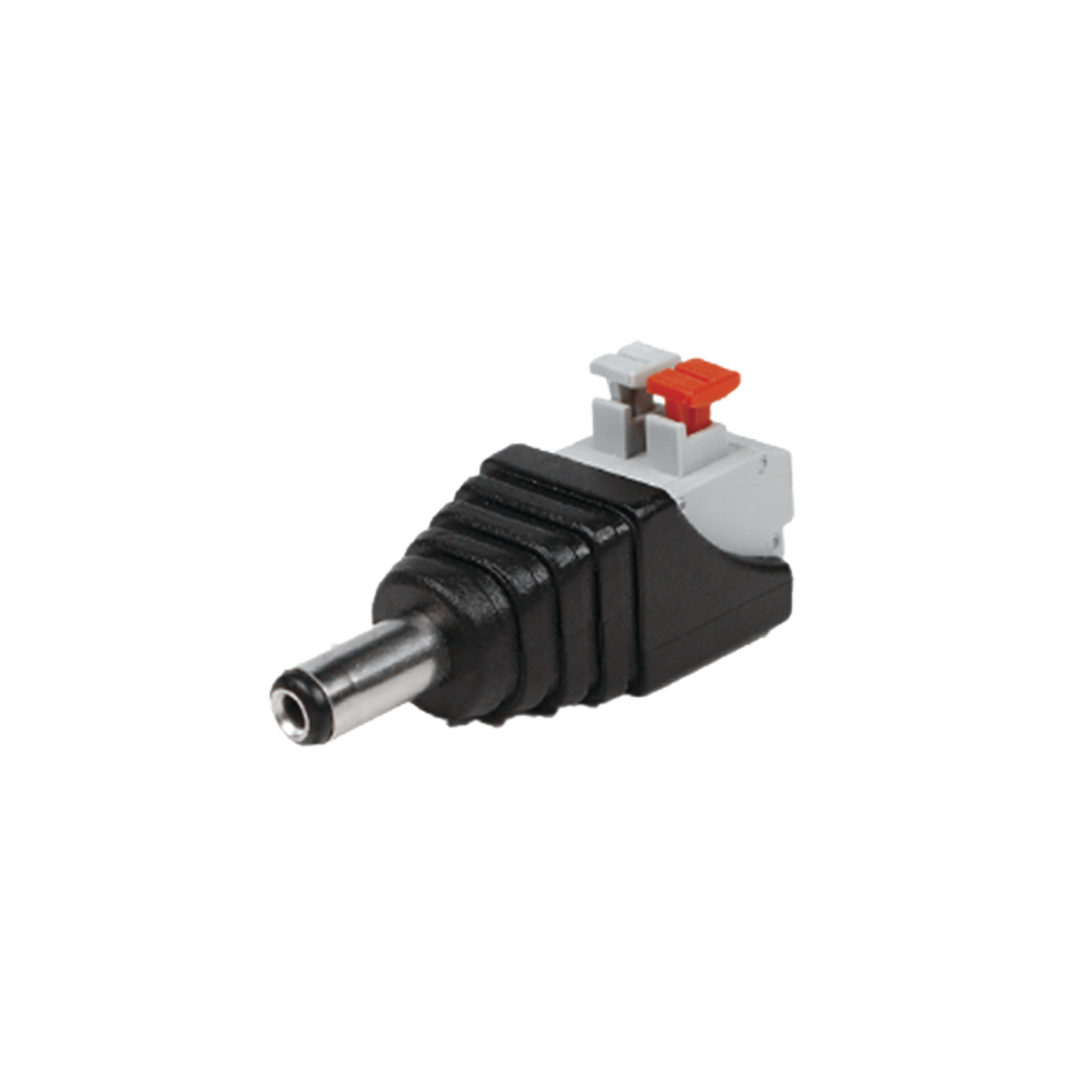 Adaptador Tipo Jack de 3.5 mm Macho Polarizado de 12 Vcc con Terminales de Presión