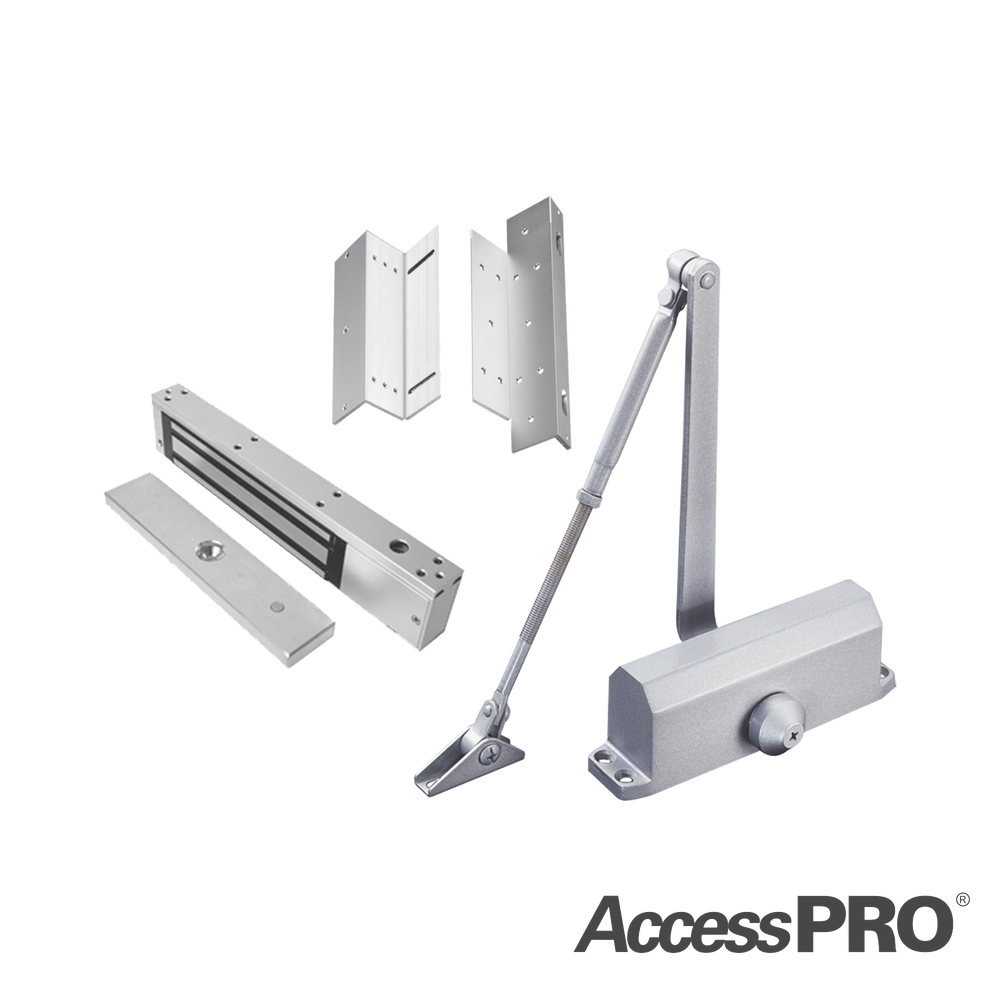 KIT INC CHAPA MAGNETICA DE 600LBS / MONTAJE TIPO Z Y L / CIERRA PUERTAS