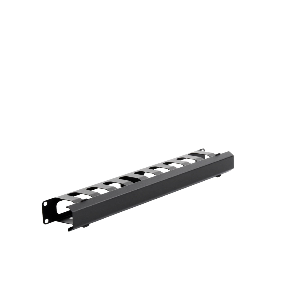 Organizador de Cables Horizontal de 1U para Rack de 19" con Cubierta Metálica