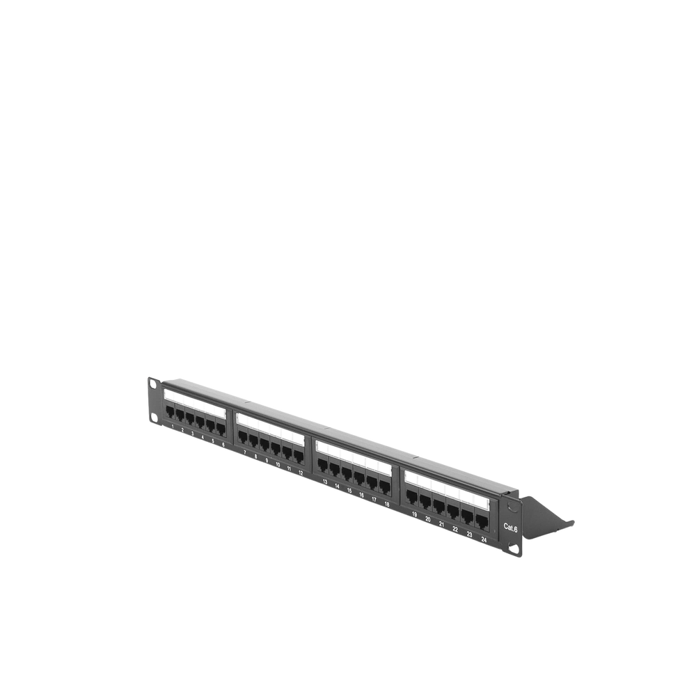 Panel de Parcheo de Impacto (110) UTP de 24 Puertos Cat6, 19 Pulgadas (48.26 cm), con Barra para Organizar Cable