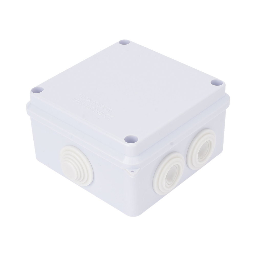 Caja de Conexiones Impermeable IP65, 7 Entradas, Dimensiones 100 x 100 x 70 mm, para Instalaciones Industriales, Comerciales y Residenciales, Incluye Tornillería para su Instalación