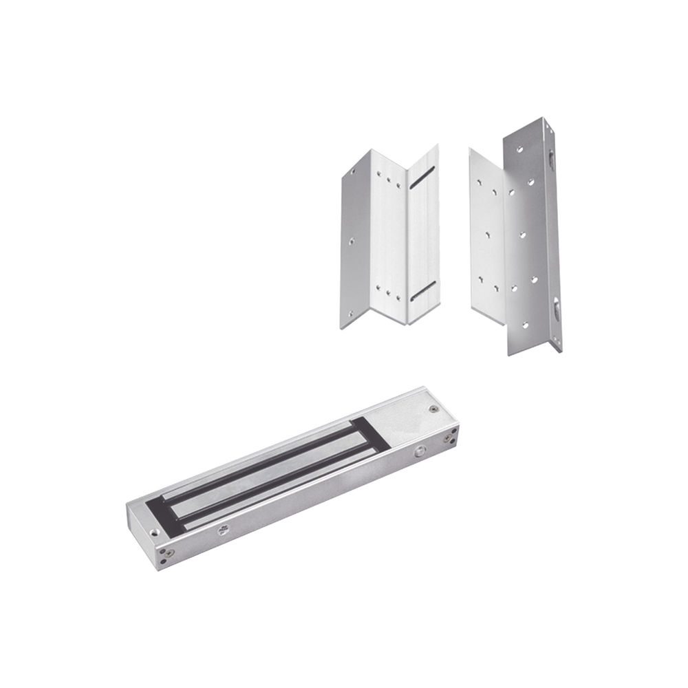 Kit para control de acceso incluye Chapa magnética de 600Lbs / Montajes L y Z